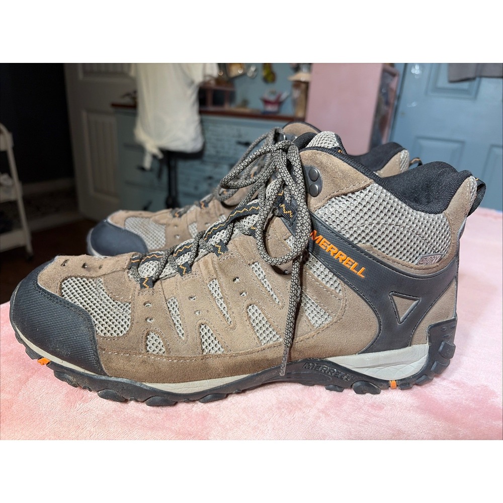 Merrell Accentor Waterproof Hiking Boots Men's Trail Shoes Brown Suede, Sz. 13